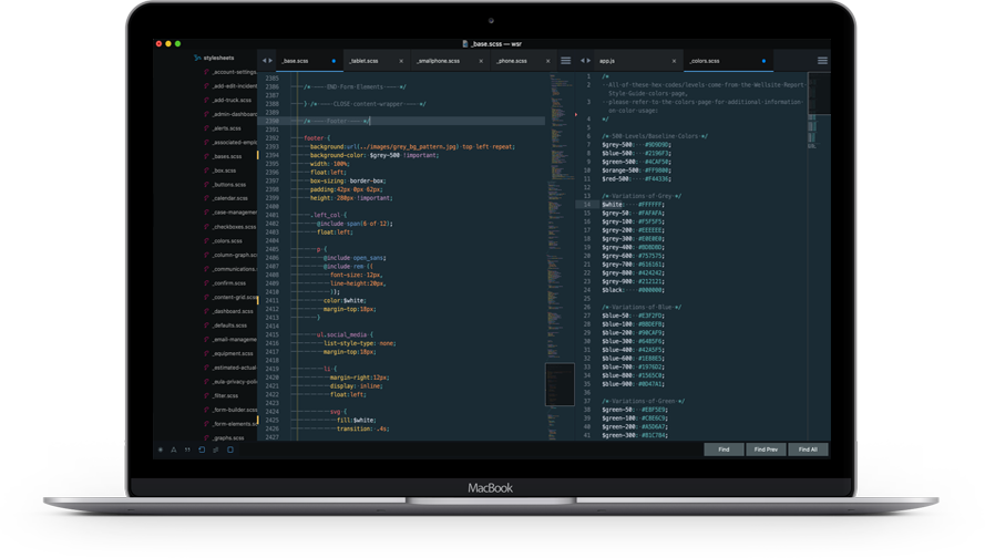 Development environment depicted on laptop Development environment depicted on laptop